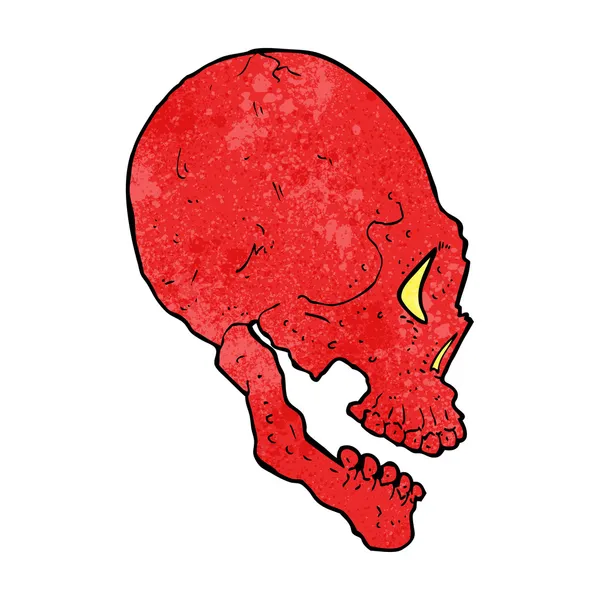 Illustrazione del cranio rosso — Vettoriale Stock