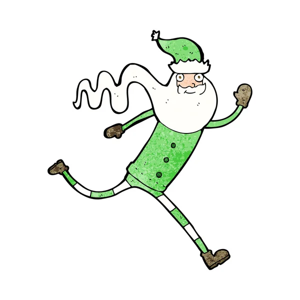 Cartoon running santa — Stock Vector