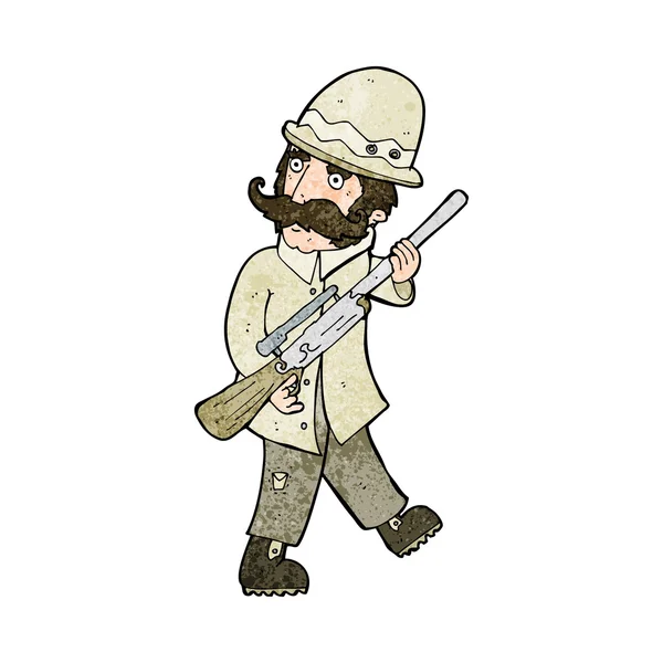 Dessin animé grand chasseur de gibier — Image vectorielle