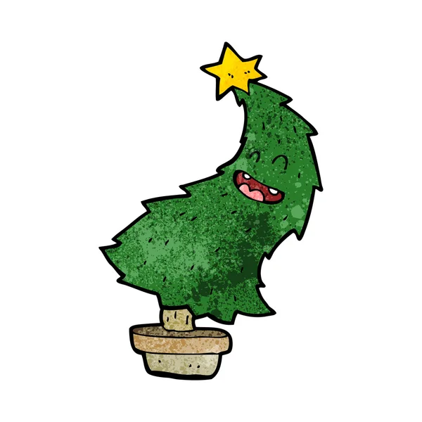 Dessin animé dansant arbre de Noël — Image vectorielle