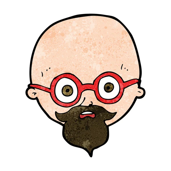 Dessin animé choqué homme avec barbe — Image vectorielle