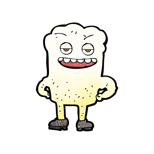Cartoon tooth looking smug — Stock Vector
