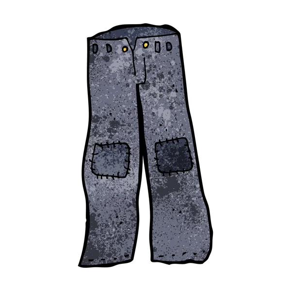 Dessin animé patché vieux jeans — Image vectorielle