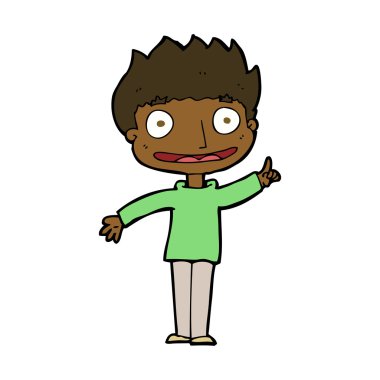 karikatür mutlu çocuk