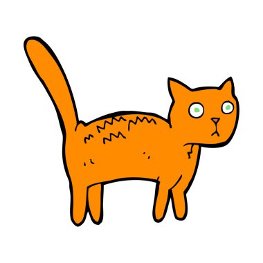 çizgi film korkmuş kedi