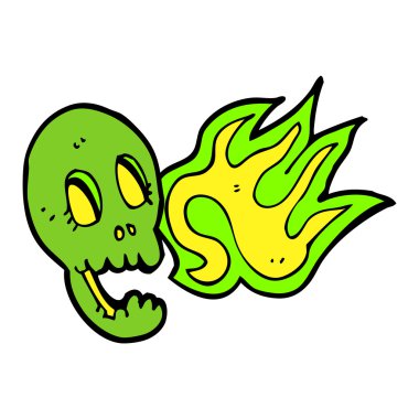 komik karikatür kafatası