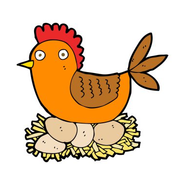 Yumurtalı tavuk çizgi filmi.