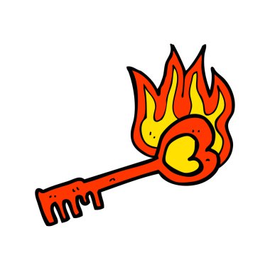 çizgi film kalp şekilli anahtar