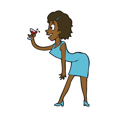 çizgi film kadın içki ile