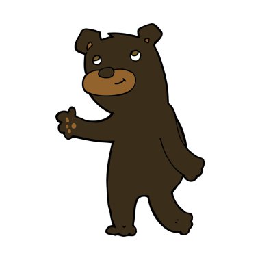 Tatlı çizgi film kara ayı.