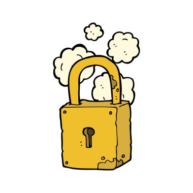 karikatür paslı kilit