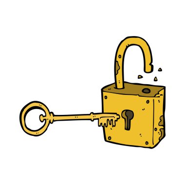 caroon paslı eski asma kilit