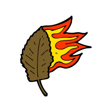 çizgi film kuru yaprak sembolü yakıyor