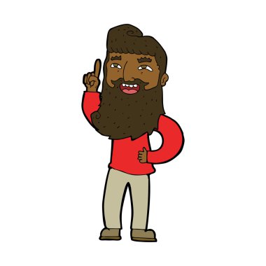 Çizgi film mutlu sakallı adamın fikri