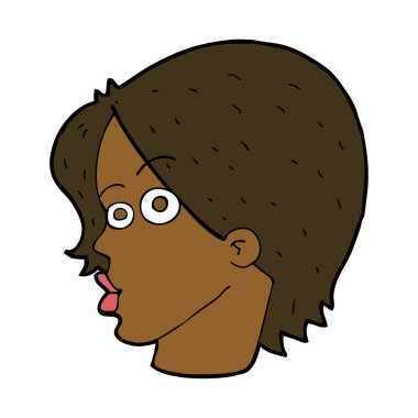 çizgi film kadın yüzü