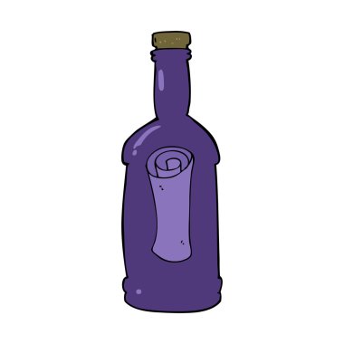 Şişedeki karikatür mektubu.