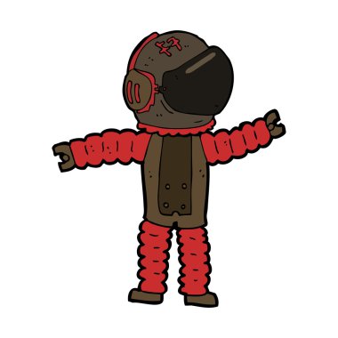 karikatür astronot ulaşan