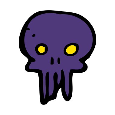 karikatür ürkütücü kafatası sembolü
