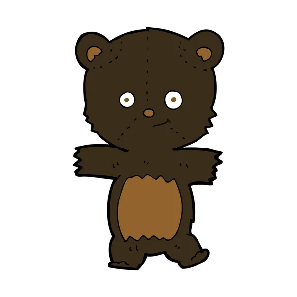 Bonito cartoon preto urso —  Vetores de Stock