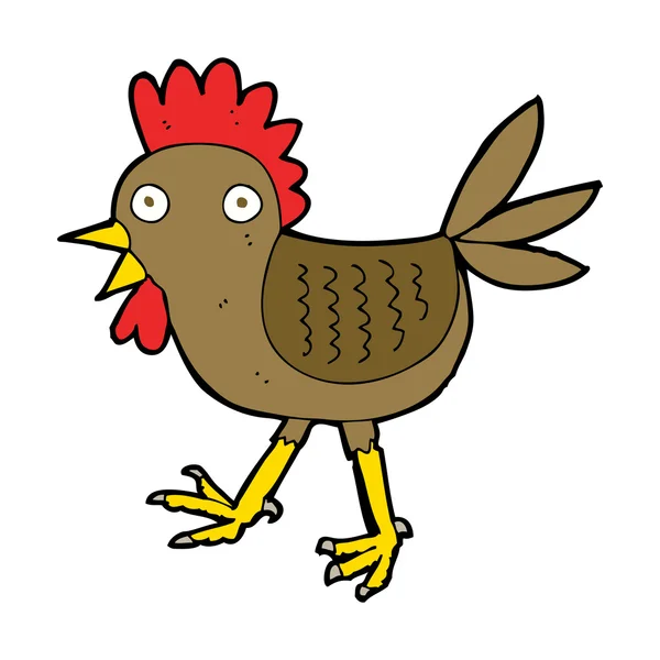 Divertido pollo de dibujos animados — Vector de stock