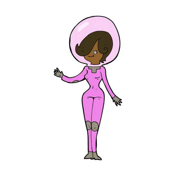 Mujer del espacio de dibujos animados — Archivo Imágenes Vectoriales