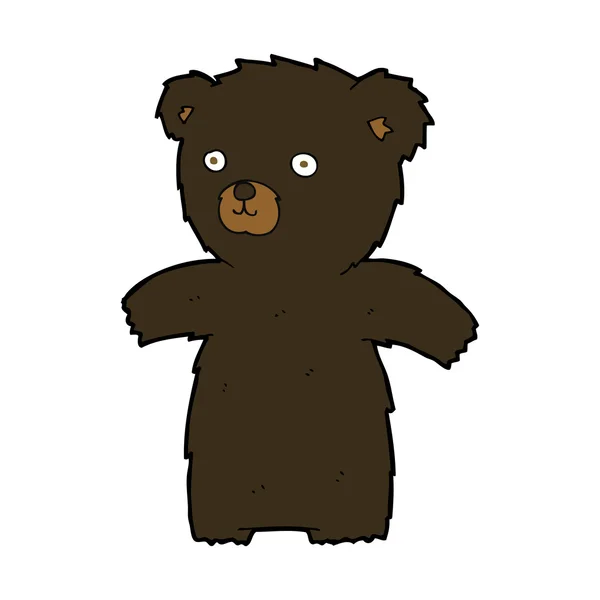 Bonito cartoon preto urso — Vetor de Stock