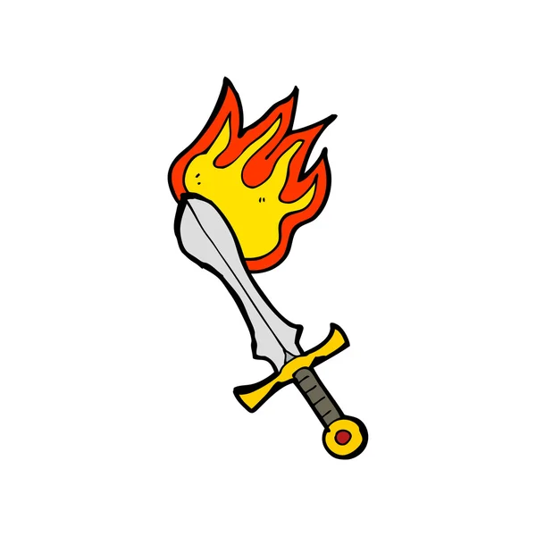 卡通火焰剑 — 图库矢量图片