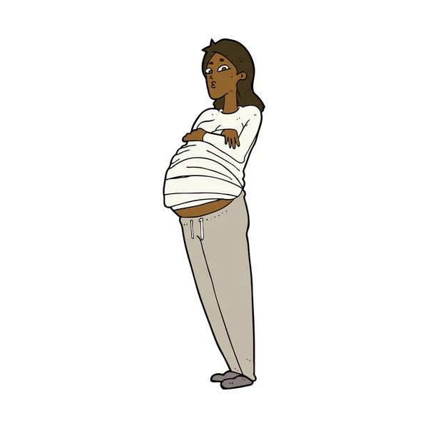 Dessin animé femme enceinte — Image vectorielle