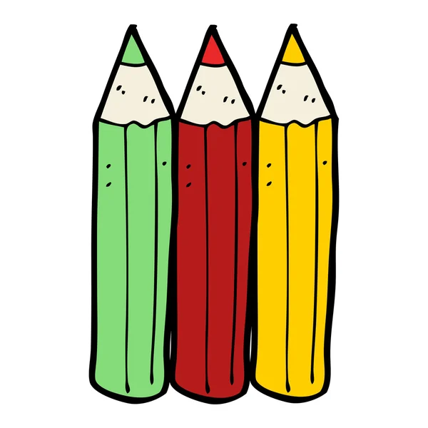 Dibujos animados para colorear lápices — Vector de stock