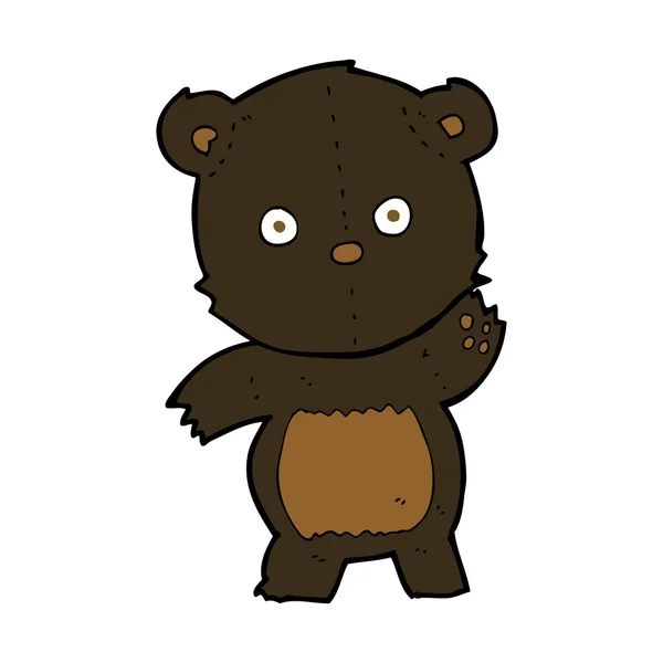 Lindo oso negro de dibujos animados — Vector de stock