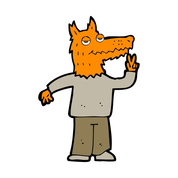 Καρτούν ευτυχισμένη αλεπού άνθρωπος — Διανυσματικό Αρχείο
