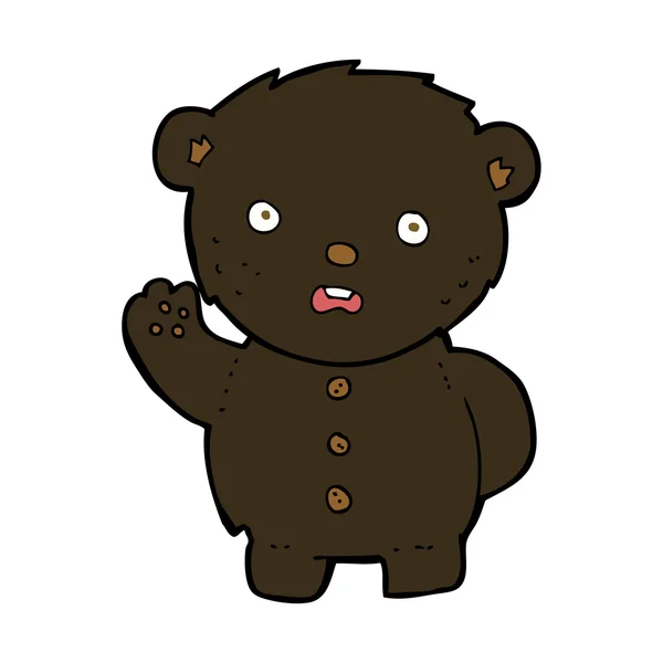 Dessin animé malheureux ours en peluche noir — Image vectorielle