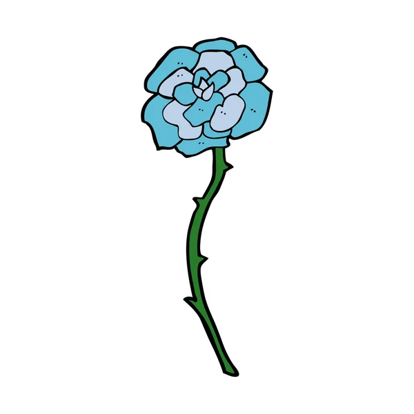 Dibujos animados de tatuaje de flor azul — Vector de stock