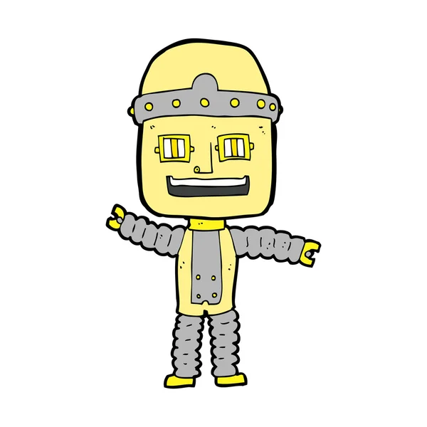Cartoon wuivende robot — Stockvector