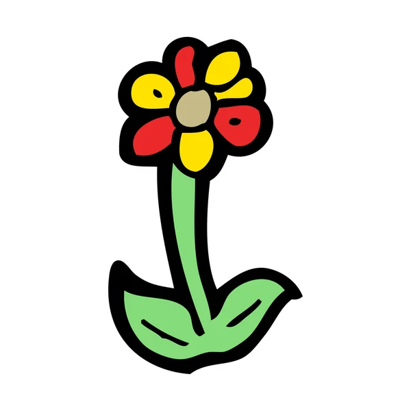 Karikaturenblume Symbol — Stockvektor