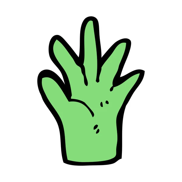 漫画緑の手のシンボル — ストックベクタ