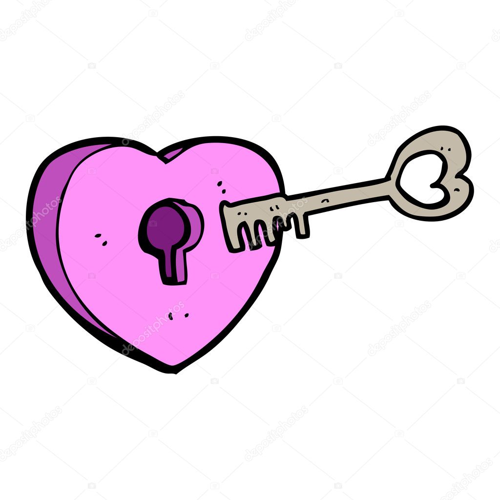 Coração dos desenhos animados com fechadura Vetor de ©lineartestpilot  46436439, image size:1024x1024