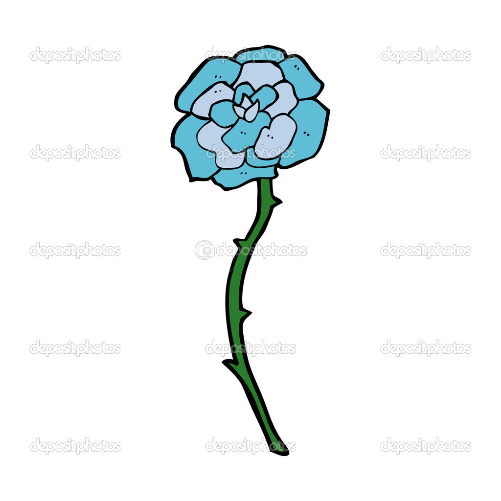 Caricature De Tatouage De Fleur Bleue Image Vectorielle