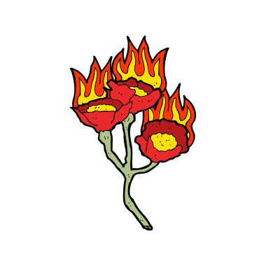 çiçek yakma karikatür