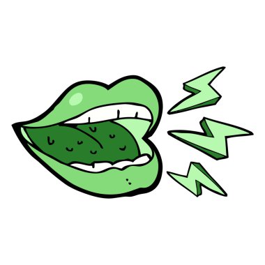 Gülen karikatür cadılar bayramı ağzı