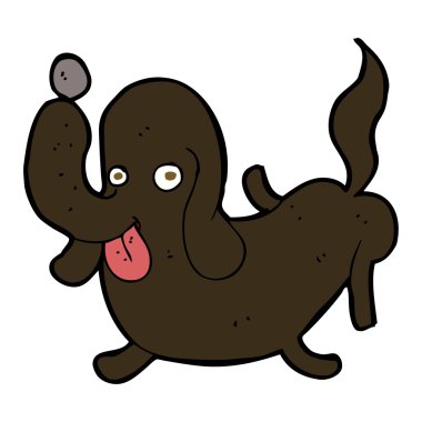 Çizgi filmdeki köpek dilini çıkartıyor.