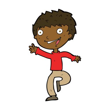 çizgi film heyecanlı çocuk