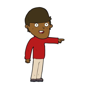 karikatür işaret eden adam