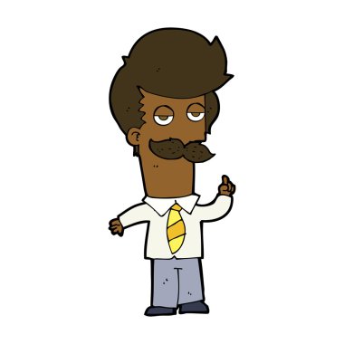 Bıyık açıklayan ile karikatür mna