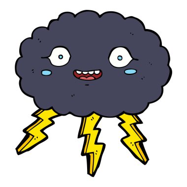 Mutlu çizgi film yağmur bulutu