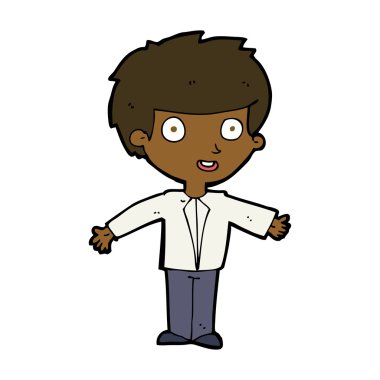 karikatür mutlu çocuk