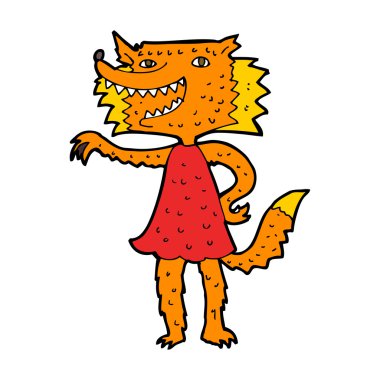 karikatür tilki kız