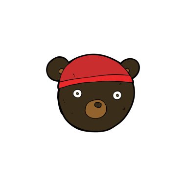 Çizgi film siyah ayı yavrusu şapka takıyor