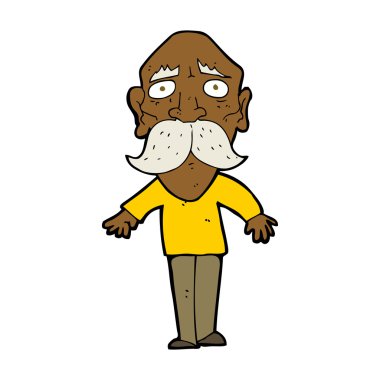 karikatür üzgün yaşlı adam