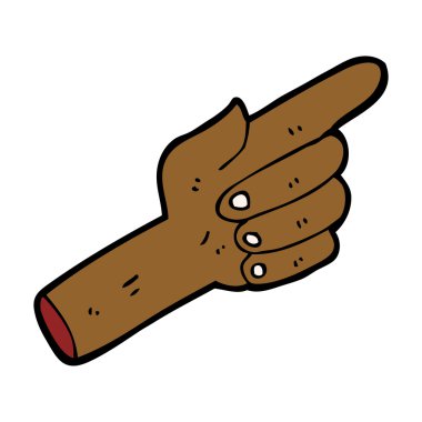 el işaret eden karikatür